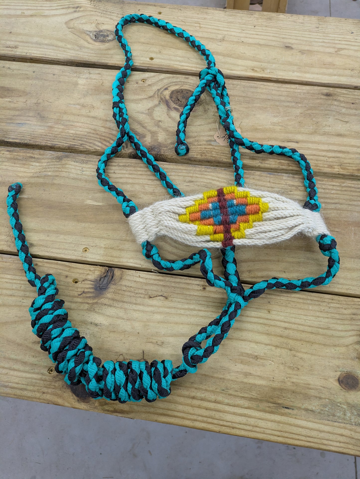 Turquoise & Black Mule Tape Halter