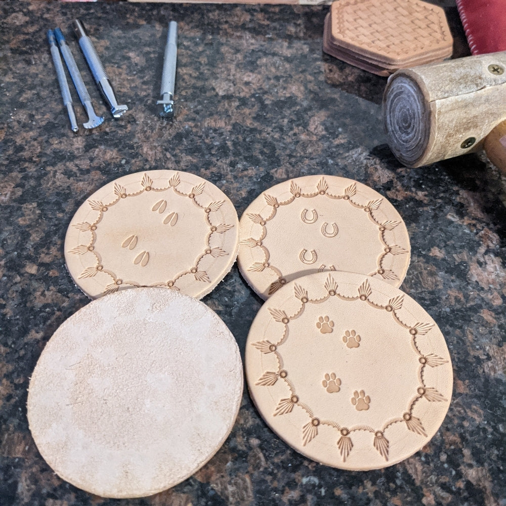 Leather coaster sets
