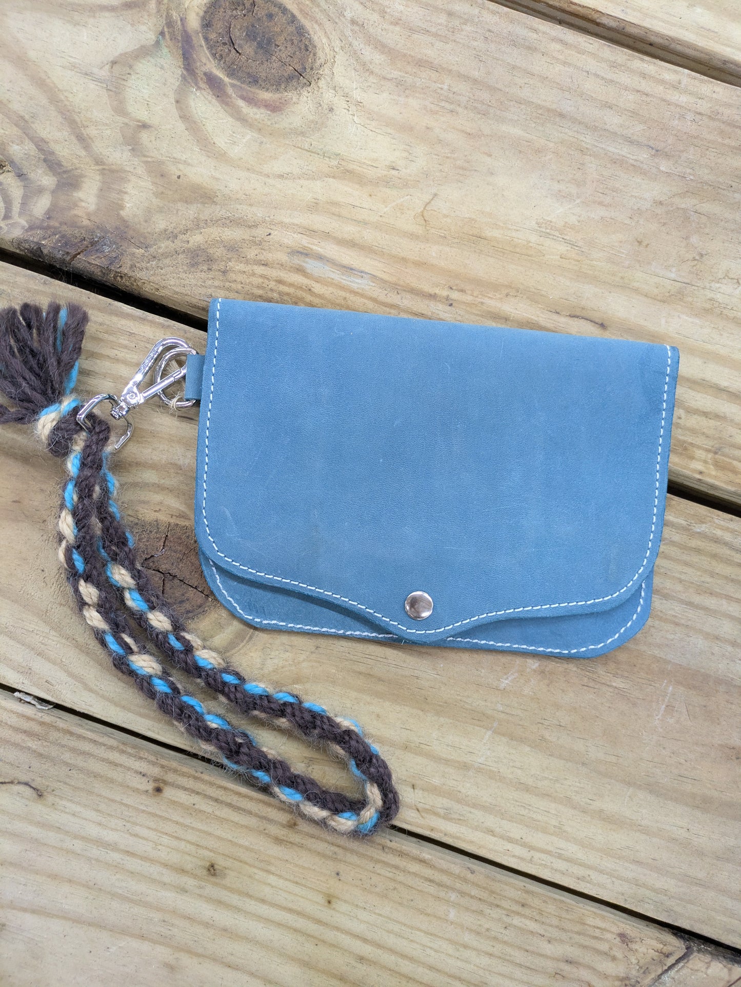 Suede Wristlet Trio - Red, Blue & Tan