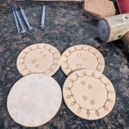 Leather coaster sets
