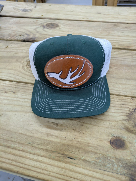 Classic Leather Patch Hat - Green And White